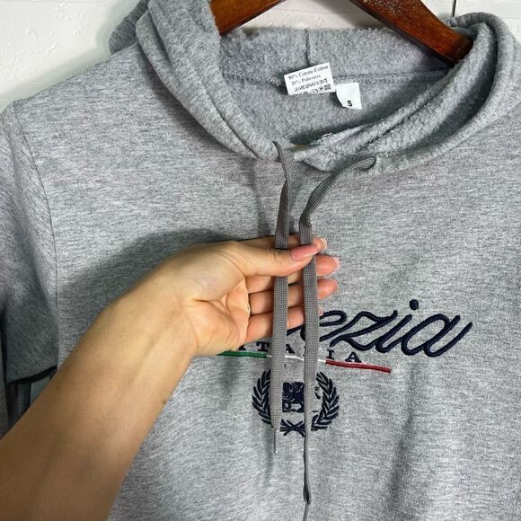 Venezia Womens Hooded Sweatshirt size Small Gray Made in Italy - Picture 7 of 14